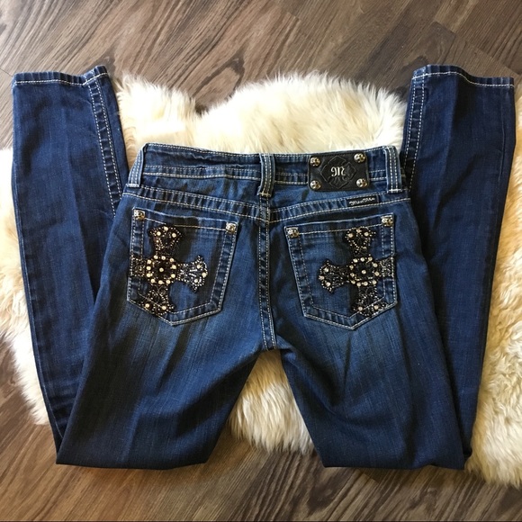 Miss Me Skinny Jeans JP4788SKL Cross Embellishment - Picture 2 of 4